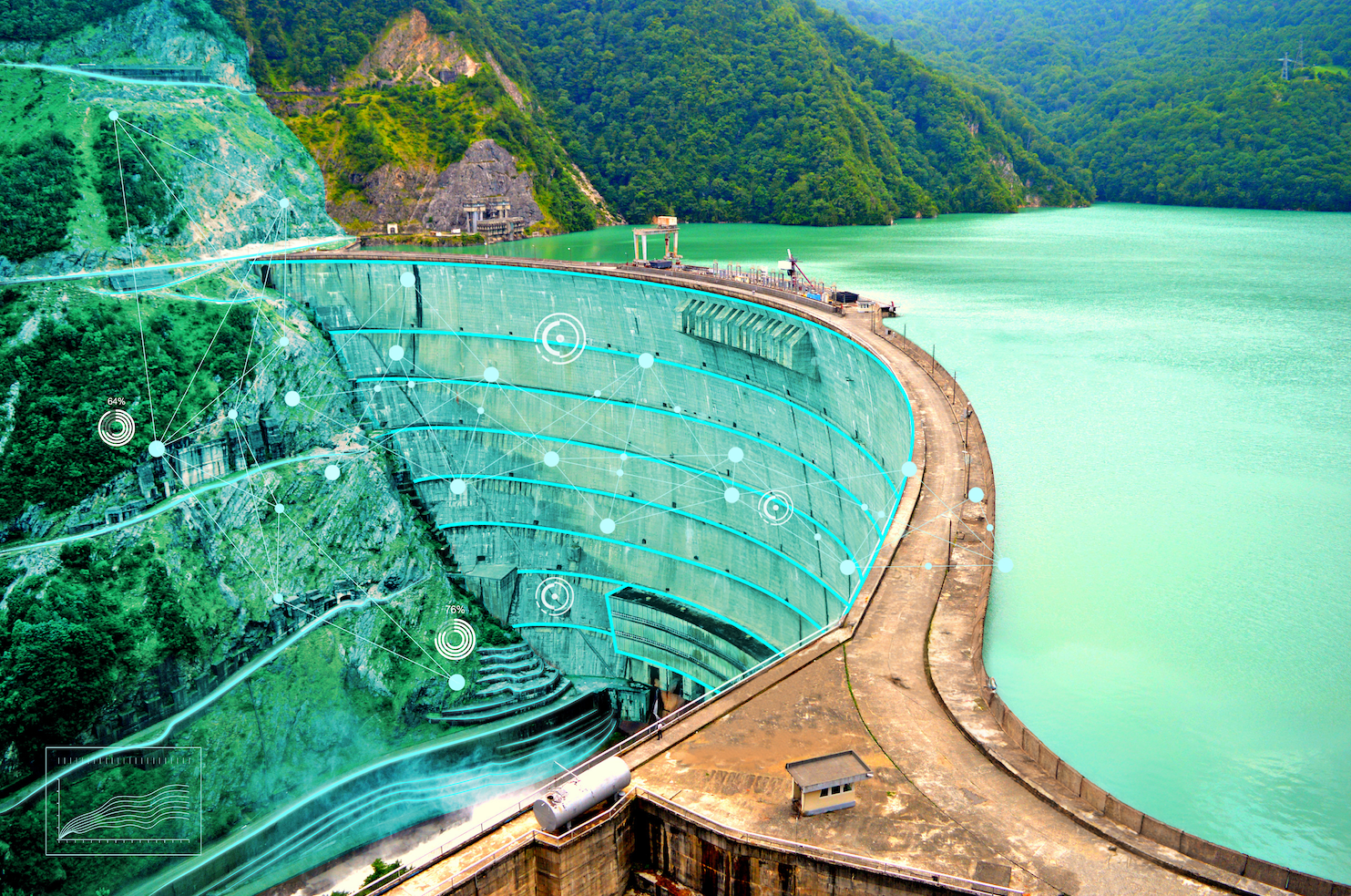 a photo of a Hydroelectric dam side and slope stability